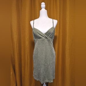 VINTAGE Harlow petite sparkling green dress